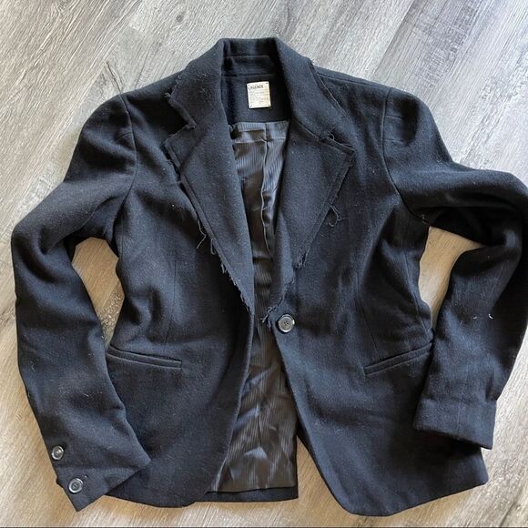 L’AGENCE DISTRESSED WOOL BLAZER - Picture 1 of 8